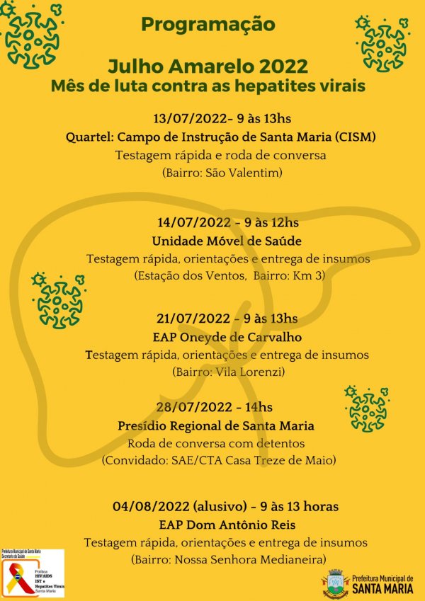 Em alusão ao Julho Amarelo, Prefeitura realiza ações de conscientização sobre hepatites virais B e C