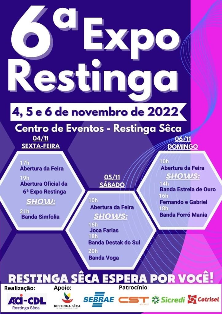 ExpoRestinga | Nos dias 4, 5 e 6 de novembro, venha para Restinga Sêca