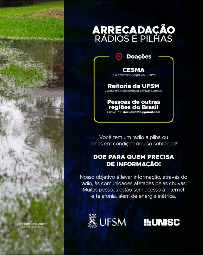 UFSM integra campanha para arrecadação de rádios e pilhas e pede sua colaboração