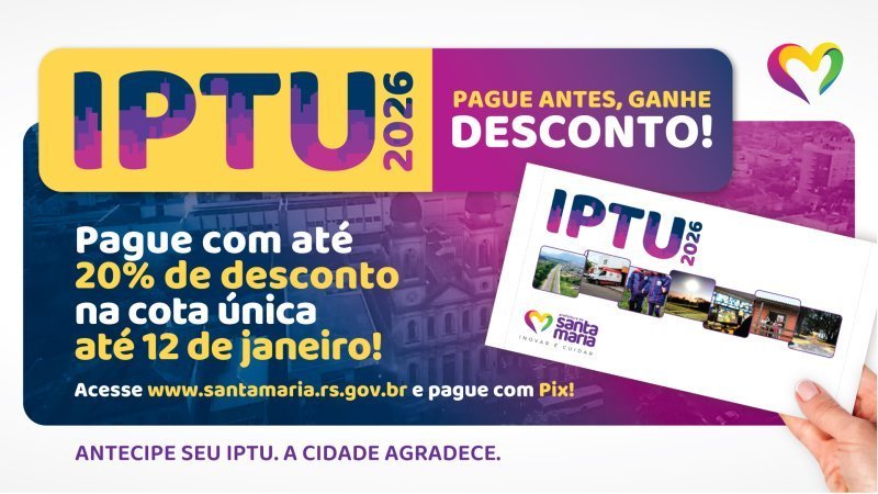 Guias do IPTU 2026 podem ser emitidas em guichês do Royal Plaza Shopping e do Tudo Fácil SM