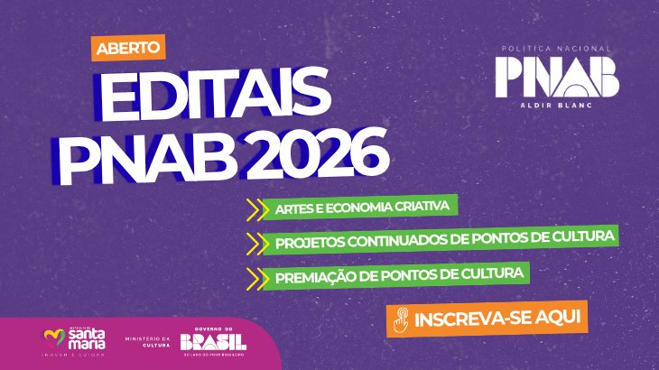 Santa Maria abre inscrições para editais da Política Nacional Aldir Blanc com mais de R$ 1,9 milhão em recursos