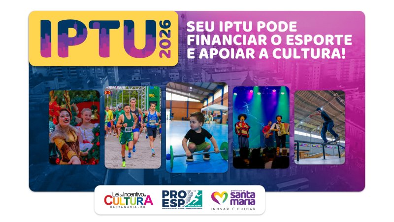 IPTU 2026: Destine até 30% da cota única para apoiar mais de 80 projetos de cultura e esporte