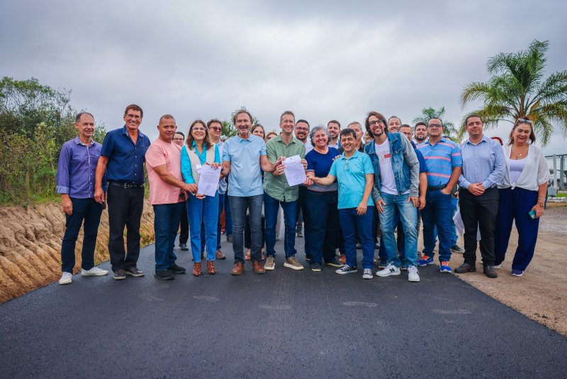 Pavimentação da ERS-505 avança no Distrito de Santa Flora com apoio da Prefeitura de Santa Maria