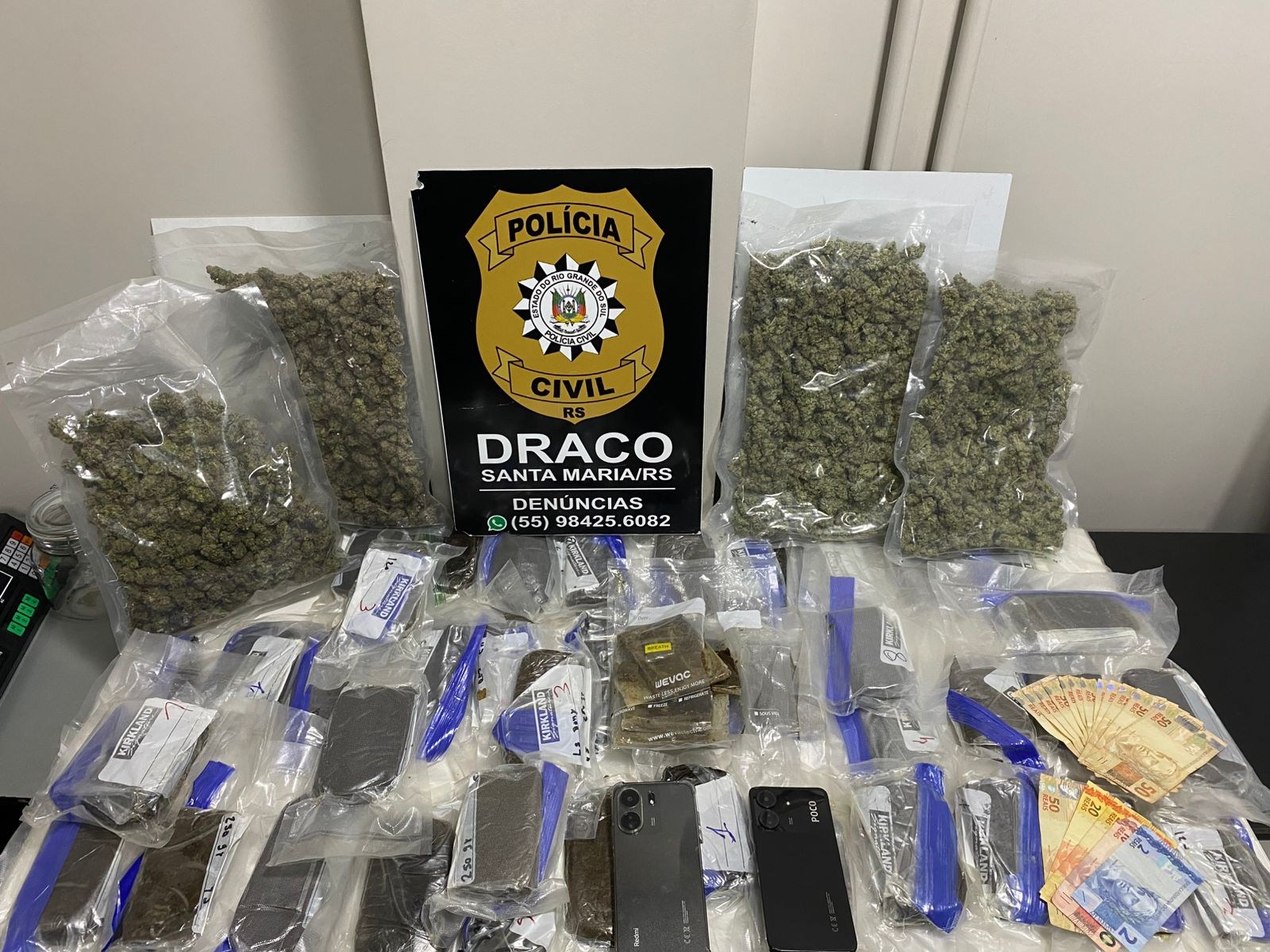 Polícia Civil de Santa Maria prende em flagrante indivíduo pelo crime de tráfico de drogas na BR-158